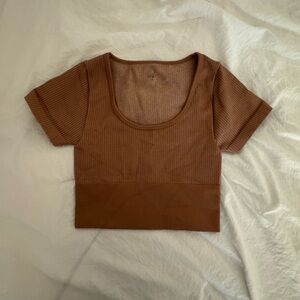 Offline By Aerie Seamless Shine Ribbed Crop Top